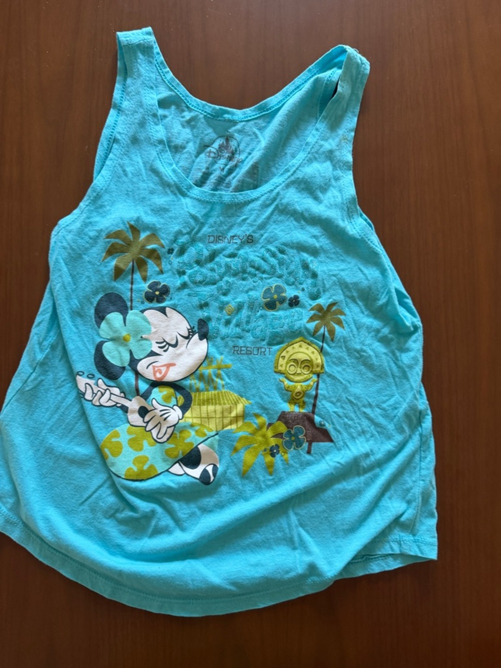 Disney Turquoise Tank Top with Gold & White Minnie Graphic